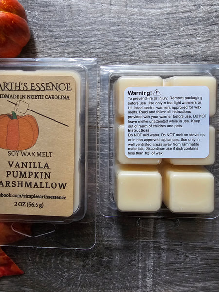 Vanilla Pumpkin Marshmallow 2 oz Soy Wax Melt