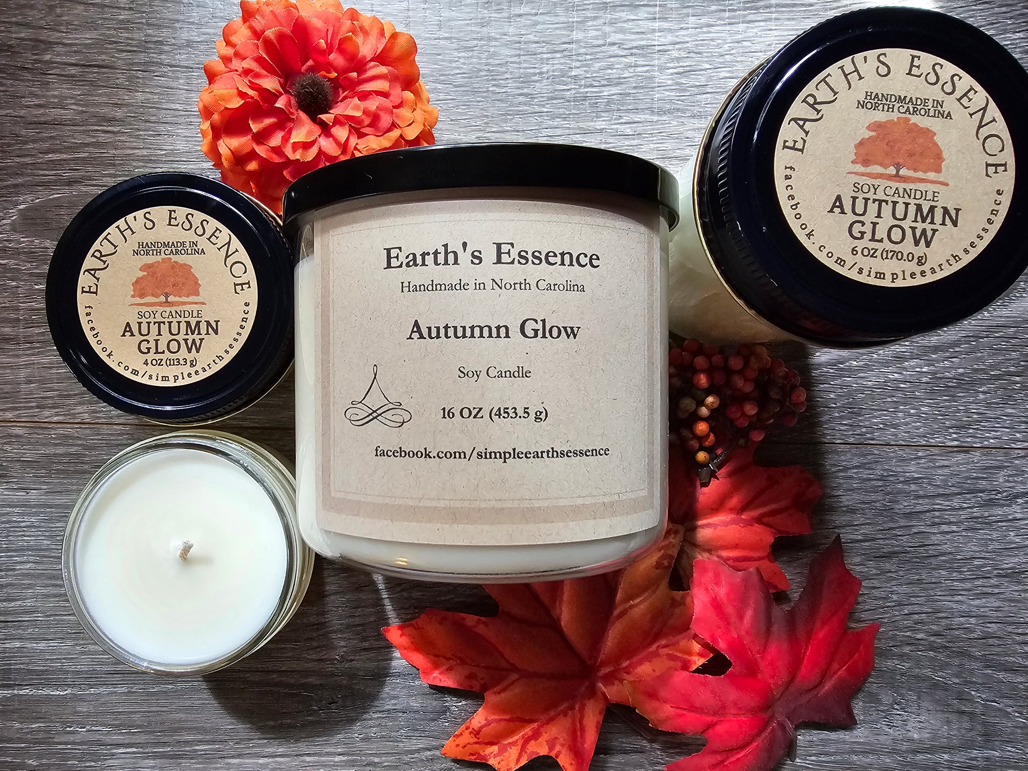 Autumn Glow Mason Jar Candles, Choose a Size