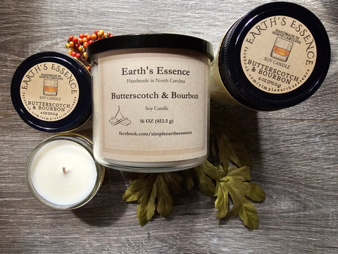 Butterscotch & Bourbon Mason Jar Candles, Choose a Size