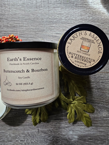 Butterscotch & Bourbon Mason Jar Candles, Choose a Size