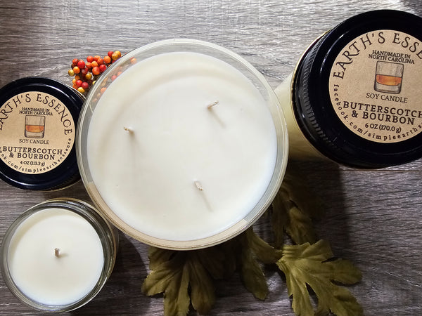 Butterscotch & Bourbon Mason Jar Candles, Choose a Size