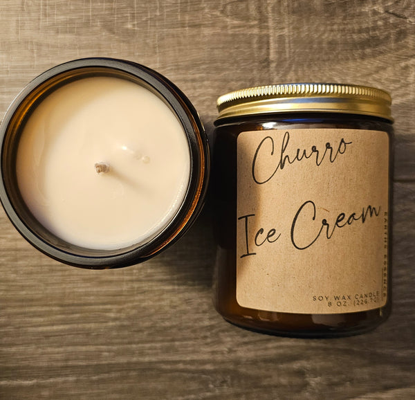 Churro Ice Cream 8 oz Soy Candle