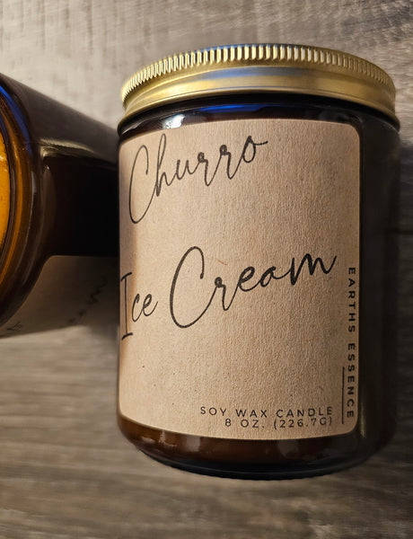 Churro Ice Cream 8 oz Soy Candle