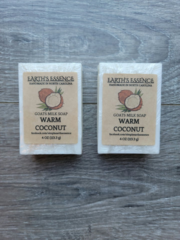 Warm Coconut 4 oz Goats Milk Soap