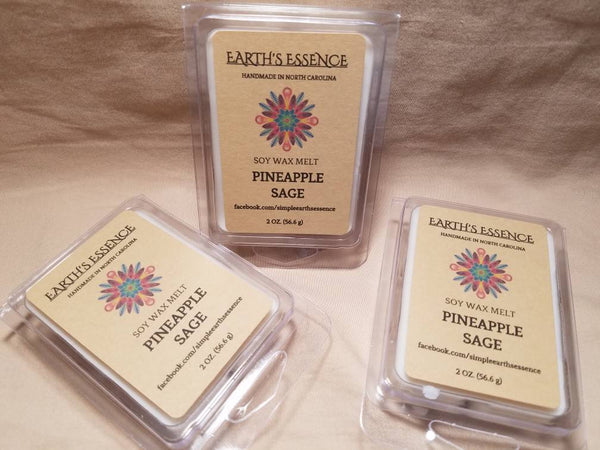 Pineapple Sage 2 oz Soy Wax Melt, Handmade Soy Wax Melt, Wax Warmer Melts, Wax Warmer, Highly Scented Wax Melts