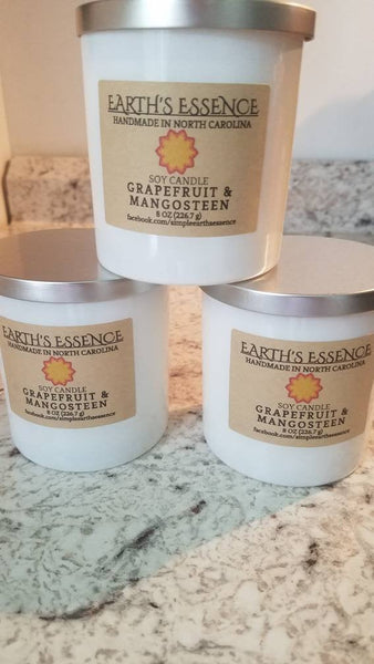 Grapefruit & Mangosteen 8 OZ Soy Candle