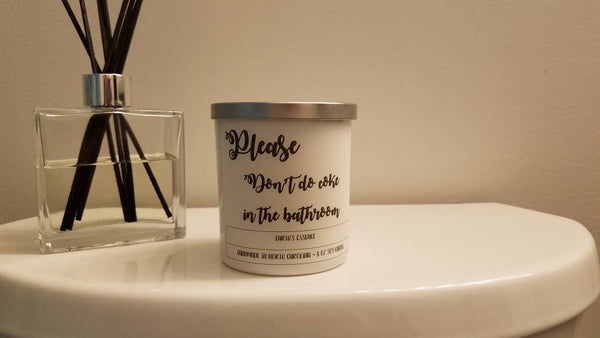 Please Don't Do Coke in the Bathroom Candle, Funny Candle, Candle Humor, Bar Candle, Salon Candle, Funny Gift, 9 oz Handmade Soy Candle