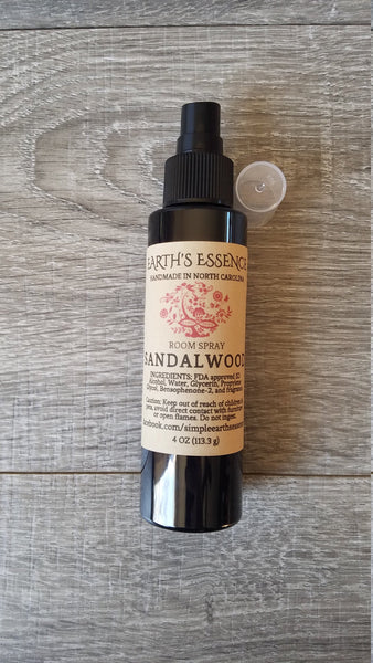 Sandalwood 4 oz Natural Room Spray, Natural Handmade Room Spray, Housewarming Gift, Dorm Room Gift, Highly Concentrated Room Spray