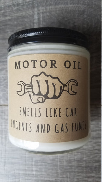 Motor Oil 8 oz Soy Candle