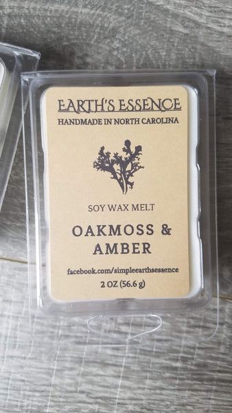 Oakmoss & Amber 2 oz Soy Wax Melt