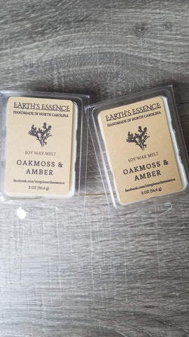 Oakmoss & Amber 2 oz Soy Wax Melt