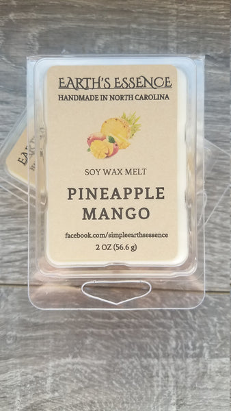 Pineapple Mango 2 OZ Soy Wax Melts, Wax Warmer Melts, Tropical Scented Wax Melts, Handmade Wax Melts, Tart Warmer Melts
