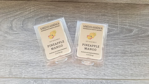 Pineapple Mango 2 OZ Soy Wax Melts, Wax Warmer Melts, Tropical Scented Wax Melts, Handmade Wax Melts, Tart Warmer Melts