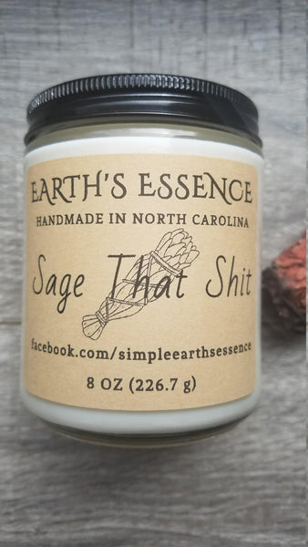 Sage That Shit 8 oz Soy Candle, 3 Different Scents