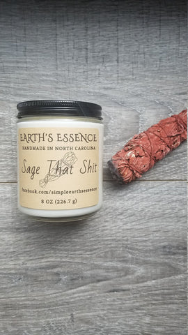 Sage That Shit 8 oz Soy Candle, 3 Different Scents