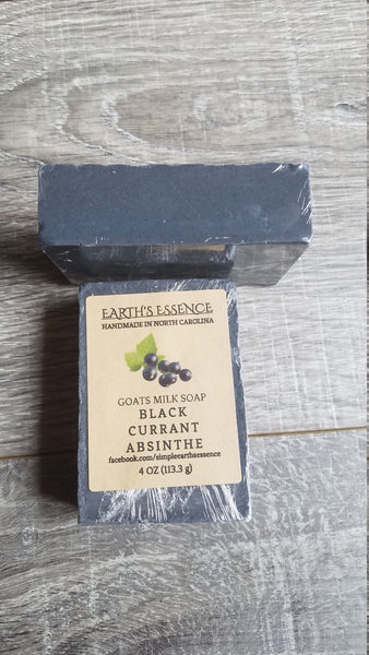 Activated Charcoal Black Currant Absinthe 4 oz Goats Milk Soap