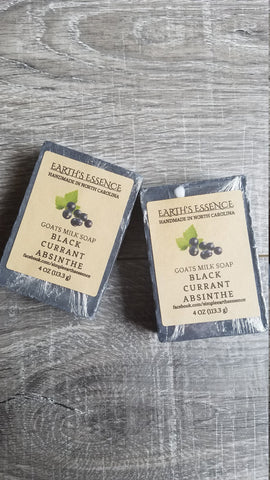 Activated Charcoal Black Currant Absinthe 4 oz Goats Milk Soap