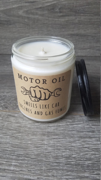 Motor Oil 8 oz Soy Candle