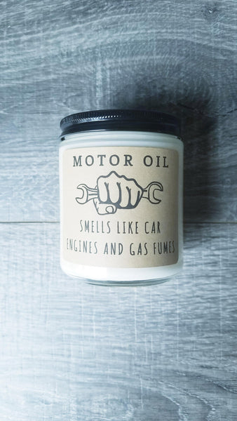 Motor Oil 8 oz Soy Candle