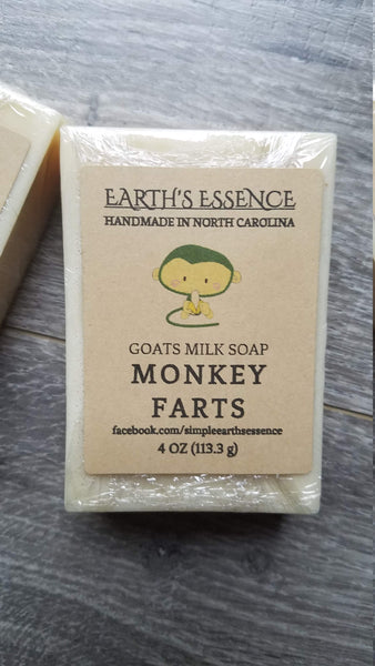 Monkey Farts 4 oz Goats Milk Soap