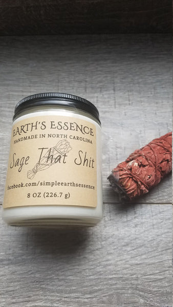 Sage That Shit 8 oz Soy Candle, 3 Different Scents