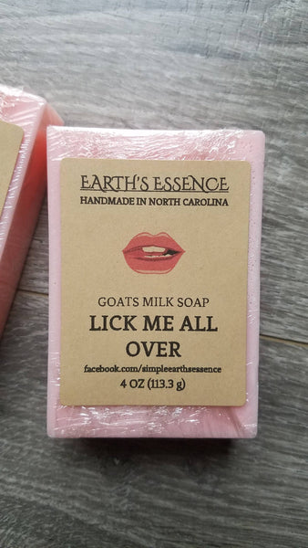 Lick Me All Over 4 oz Goats Milk Soap