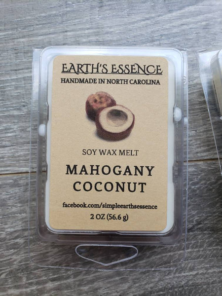 Mahogany Coconut 2 oz Soy Wax Melt