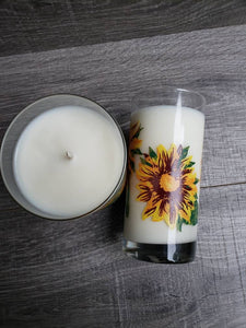 Sunflower 13 oz Soy Candle, Handmade Soy Candle, Sunflower Scented Candle, Candle Gift, Wedding Decor, Wedding Gift, Floral Scented Candle