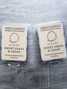 Sweet Grass & Cedar 2 oz Soy Wax Melt, Handmade Soy Wax Melts, Highly Scented Soy Melts, Wax Warmer Melts, Wax Warmer