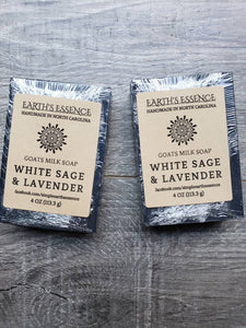 Activated Charcoal White Sage & Lavender 4 oz Goats Milk Soap