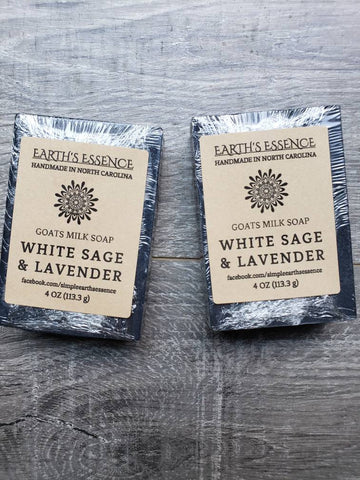 Activated Charcoal White Sage & Lavender 4 oz Goats Milk Soap