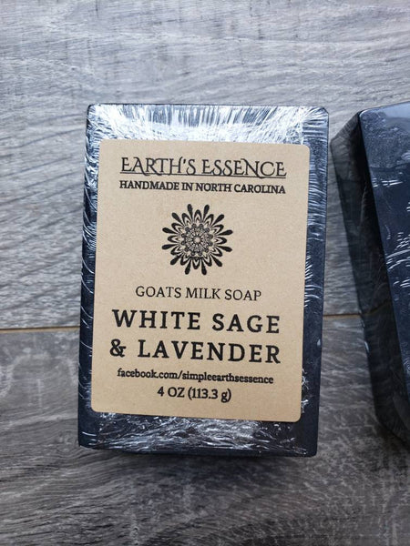Activated Charcoal White Sage & Lavender 4 oz Goats Milk Soap