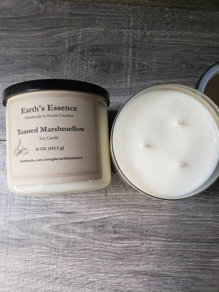 Toasted Marshmellow 16 oz 3-Wick Soy Candle