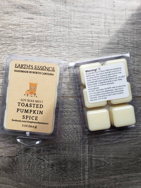 Toasted Pumpkin Spice 2 OZ Soy Wax Melts, Handmade Soy Wax Melts, Tart Warmer Melts, Wax Warmer Melts, Highly Scented Wax Melt
