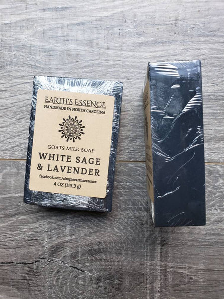 Activated Charcoal White Sage & Lavender 4 oz Goats Milk Soap