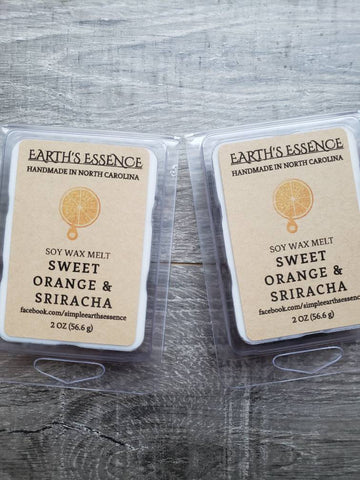 Sweet Orange & Sriracha 2 oz Soy Wax Melts, Handmade Soy Wax Melts, Wax Warmer Melts, Wax Warmer, Tart Warmer Melts, Highly Scented Melts