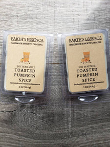 Toasted Pumpkin Spice 2 OZ Soy Wax Melts, Handmade Soy Wax Melts, Tart Warmer Melts, Wax Warmer Melts, Highly Scented Wax Melt