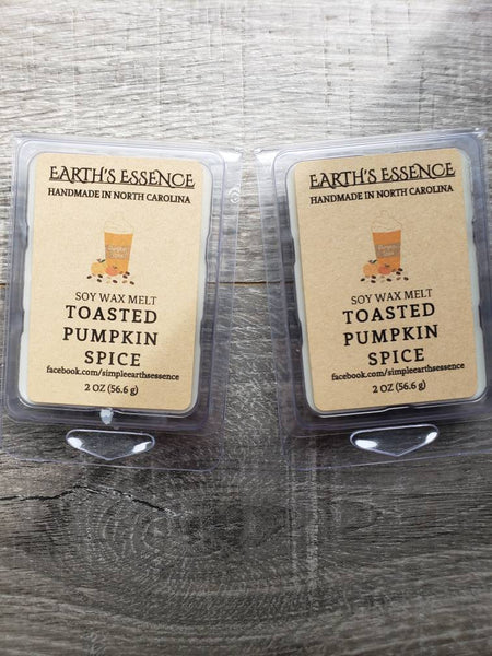 Toasted Pumpkin Spice 2 OZ Soy Wax Melts, Handmade Soy Wax Melts, Tart Warmer Melts, Wax Warmer Melts, Highly Scented Wax Melt