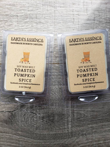 Toasted Pumpkin Spice 2 OZ Soy Wax Melts, Handmade Soy Wax Melts, Tart Warmer Melts, Wax Warmer Melts, Highly Scented Wax Melt