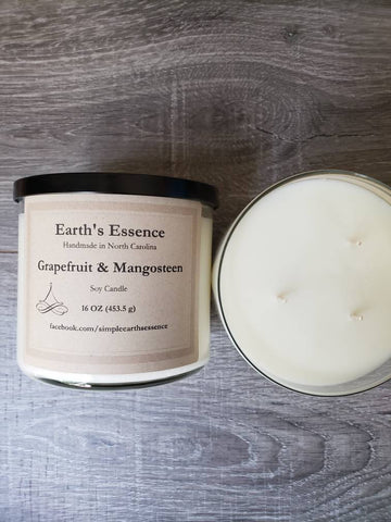 Grapefruit & Mangosteen 16 oz 3-Wick Soy Candle