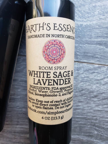 White Sage & Lavender 4 oz Room Spray, Concentrated Natural Room Spray, Aromatherapy Spray, Spa Room Spray, Home Fragrance, Spiritual Scent