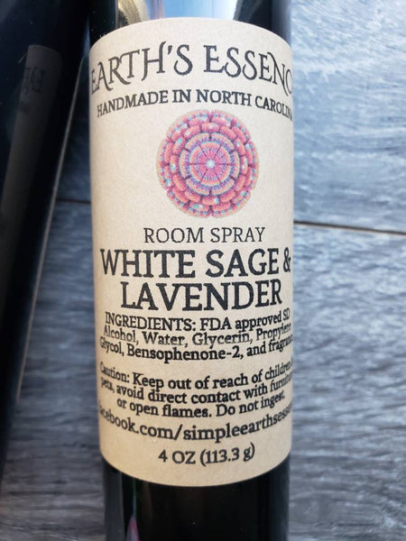 White Sage & Lavender 4 oz Room Spray, Concentrated Natural Room Spray, Aromatherapy Spray, Spa Room Spray, Home Fragrance, Spiritual Scent