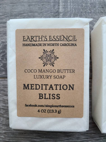 Meditation Bliss 4 oz Cocoa Mango Butter Luxury Handmade Soap