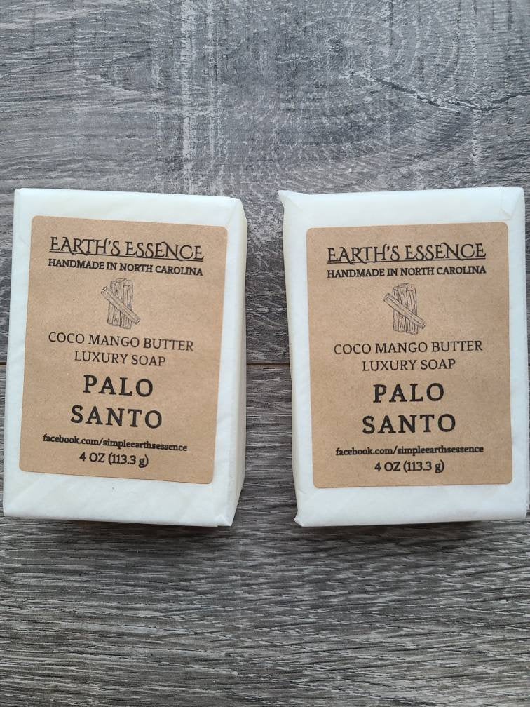 Palo Santo 4 oz Cocoa Mango Butter Luxury Handmade Soap