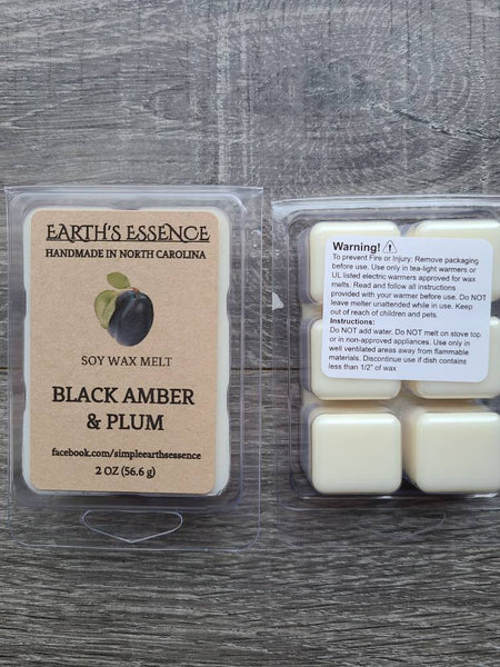 Black Amber & Plum 2 oz Soy Wax Melts