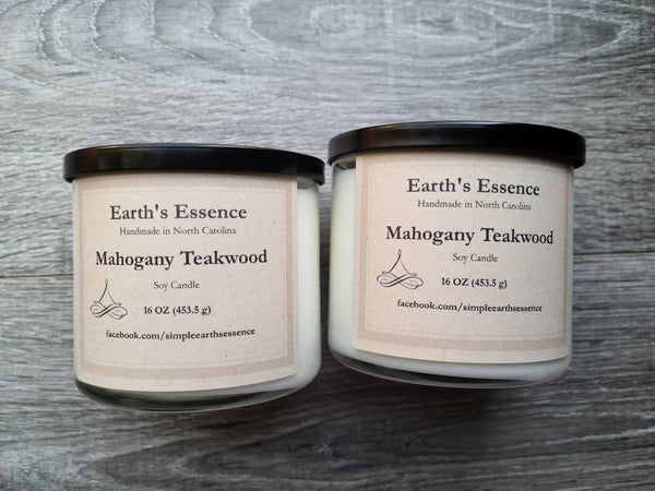 Mahogany Teakwood 16 oz 3-Wick Soy Candle