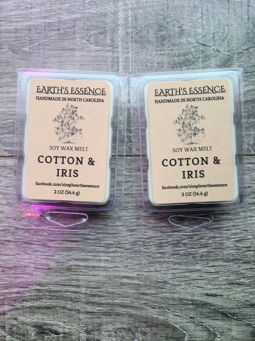 Cotton & Iris 2 oz Soy Wax Melt