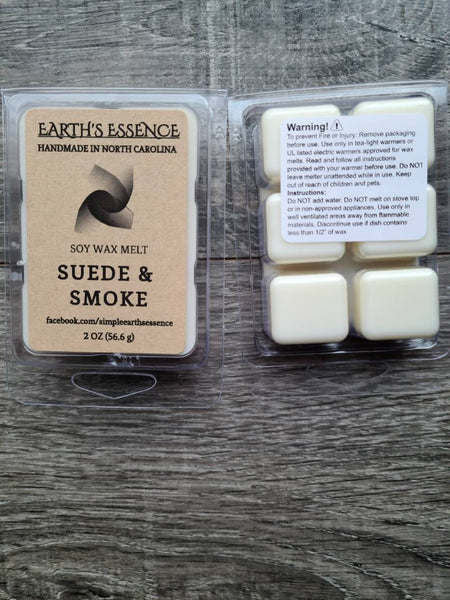 Suede & Smoke 2 oz Soy Wax Melt, Handmade Soy Wax Melts, Highly Scented Soy Melts, Wax Warmer Melts, Wax Warmer
