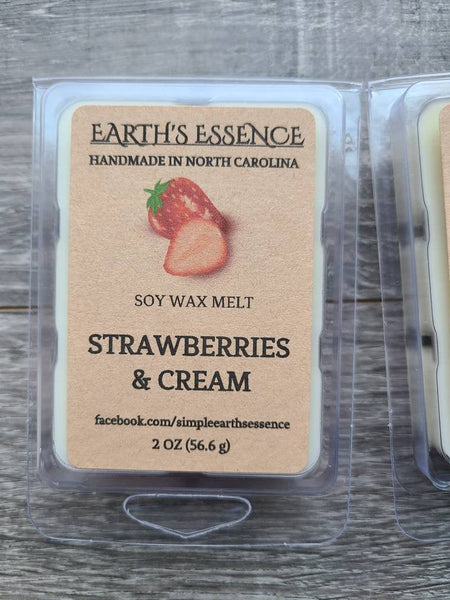 Strawberries & Cream 2 oz Soy Wax Melts, Handmade Soy Wax Melts, Highly Scented Wax Melt, Wax Warmer Melts, Wax Warmer, Wax Melts