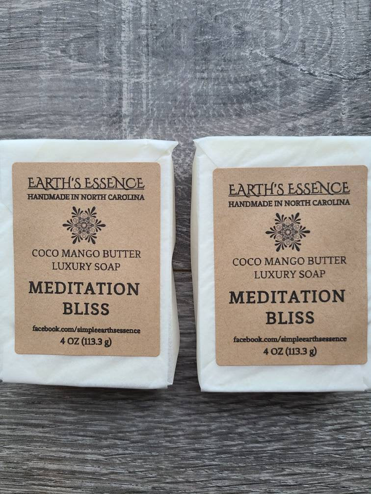 Meditation Bliss 4 oz Cocoa Mango Butter Luxury Handmade Soap
